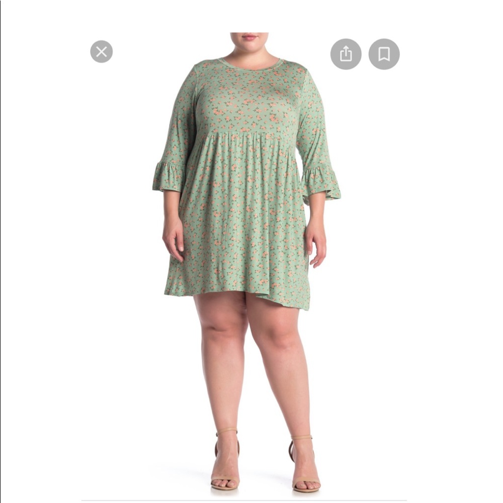 Floral Print Ruffle Sleeve Babydoll Dress